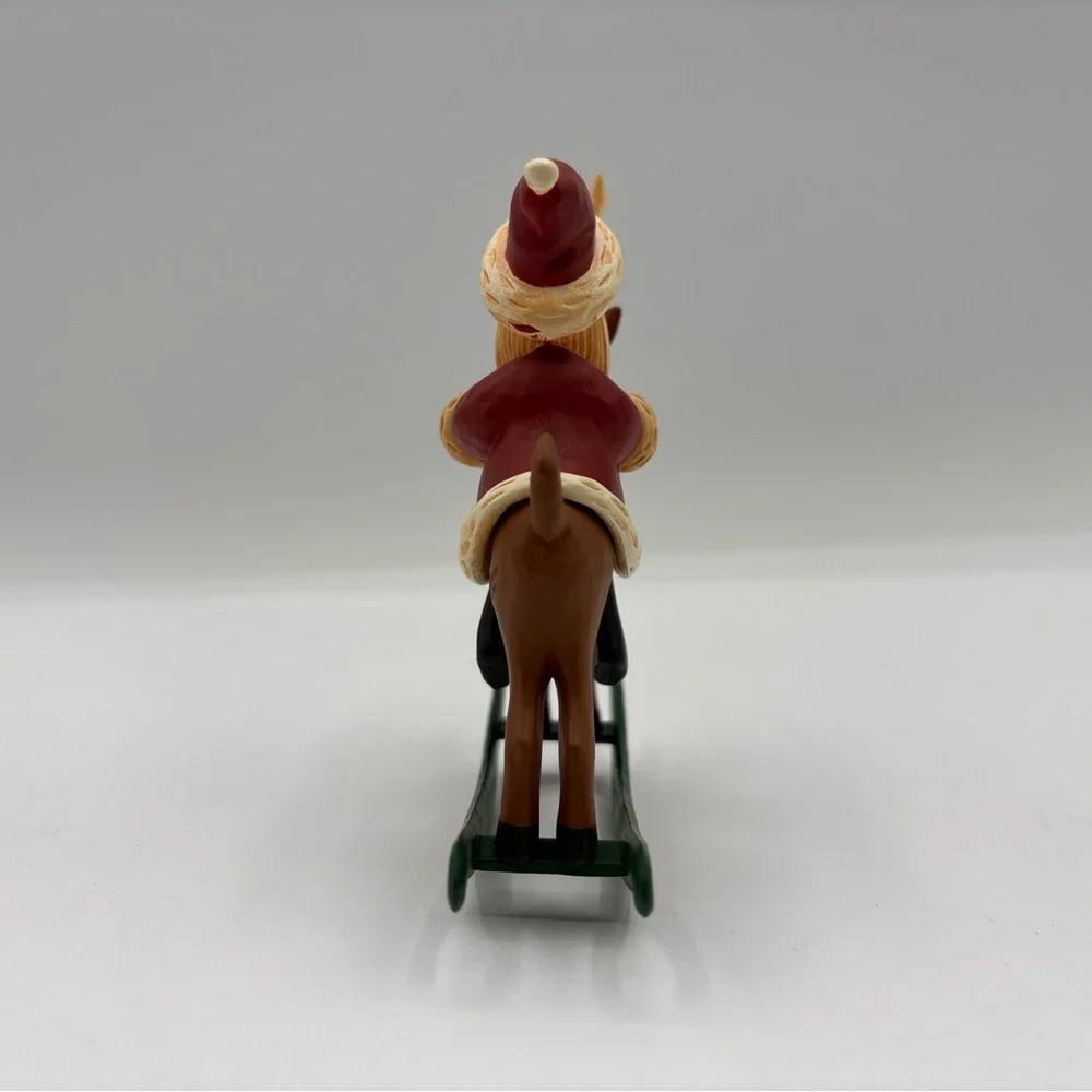 Hallmark Keepsake Ornament Dated 2001 Vintage Rocking Reindeer Handcrafted
